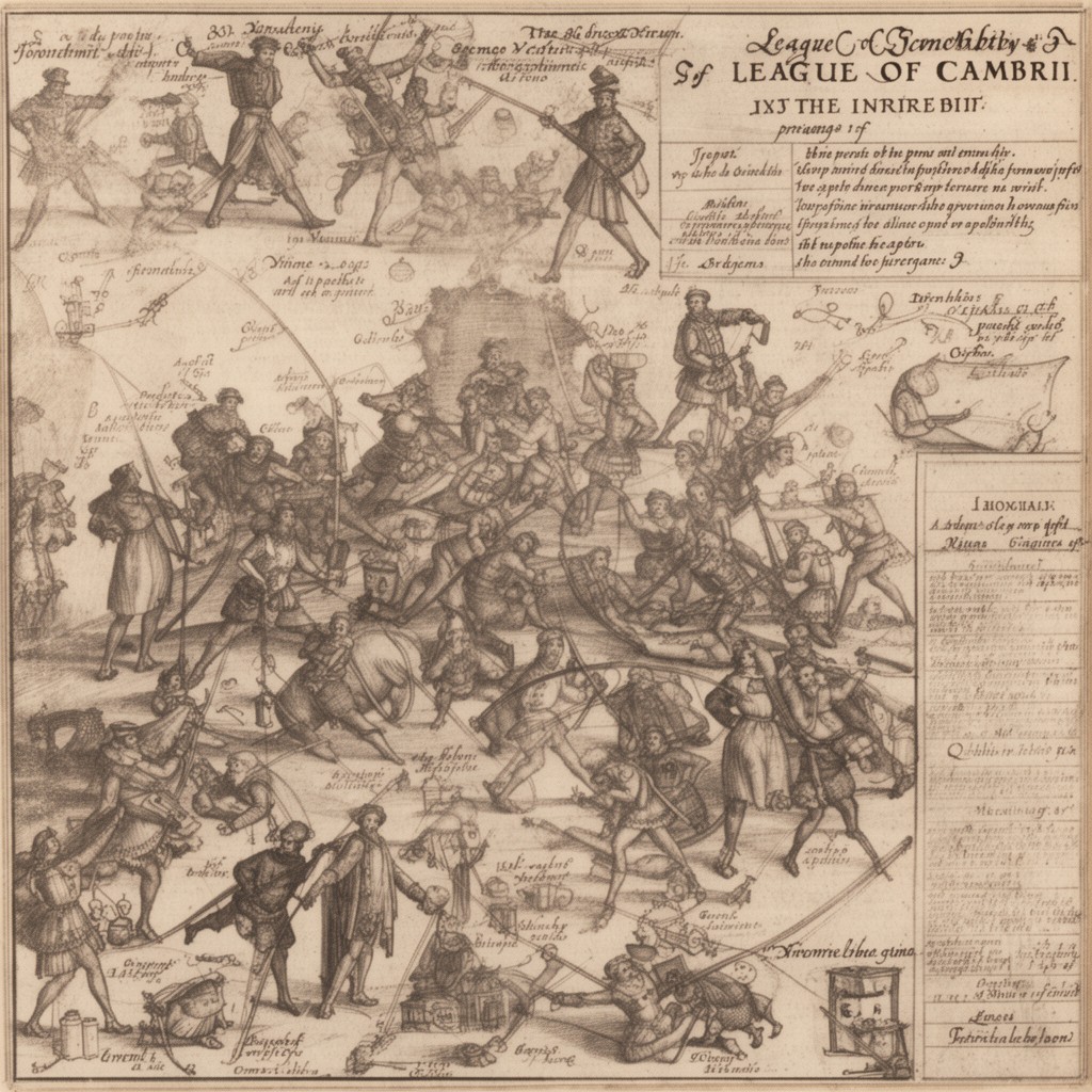 AI-generated illustration of League of Cambrai