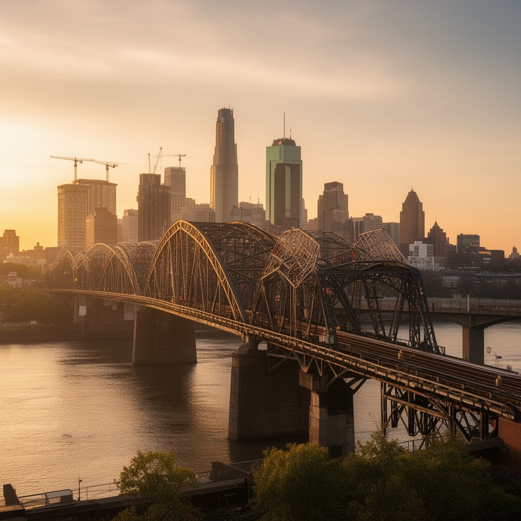 AI-generated illustration of Albany–Rensselaer rail bridge