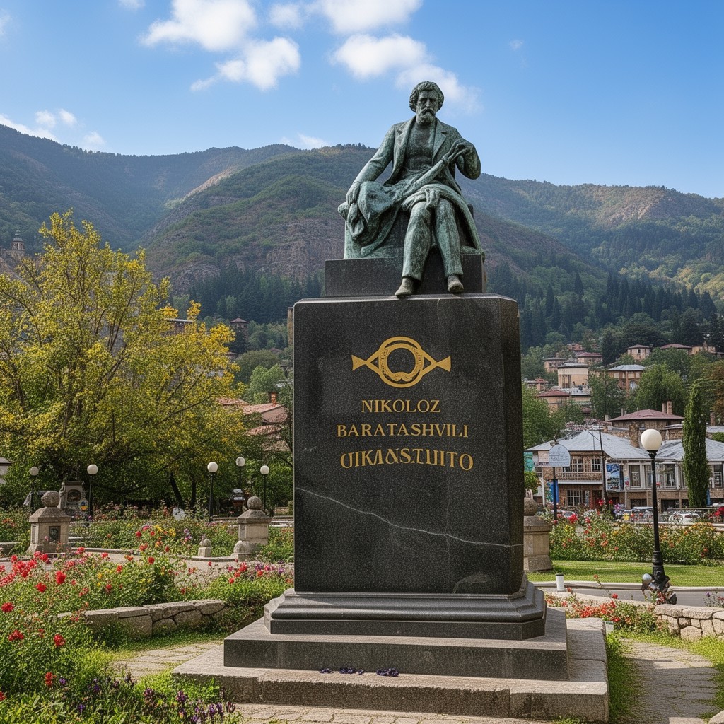 AI-generated illustration of Nikoloz Baratashvili (symbolic grave)