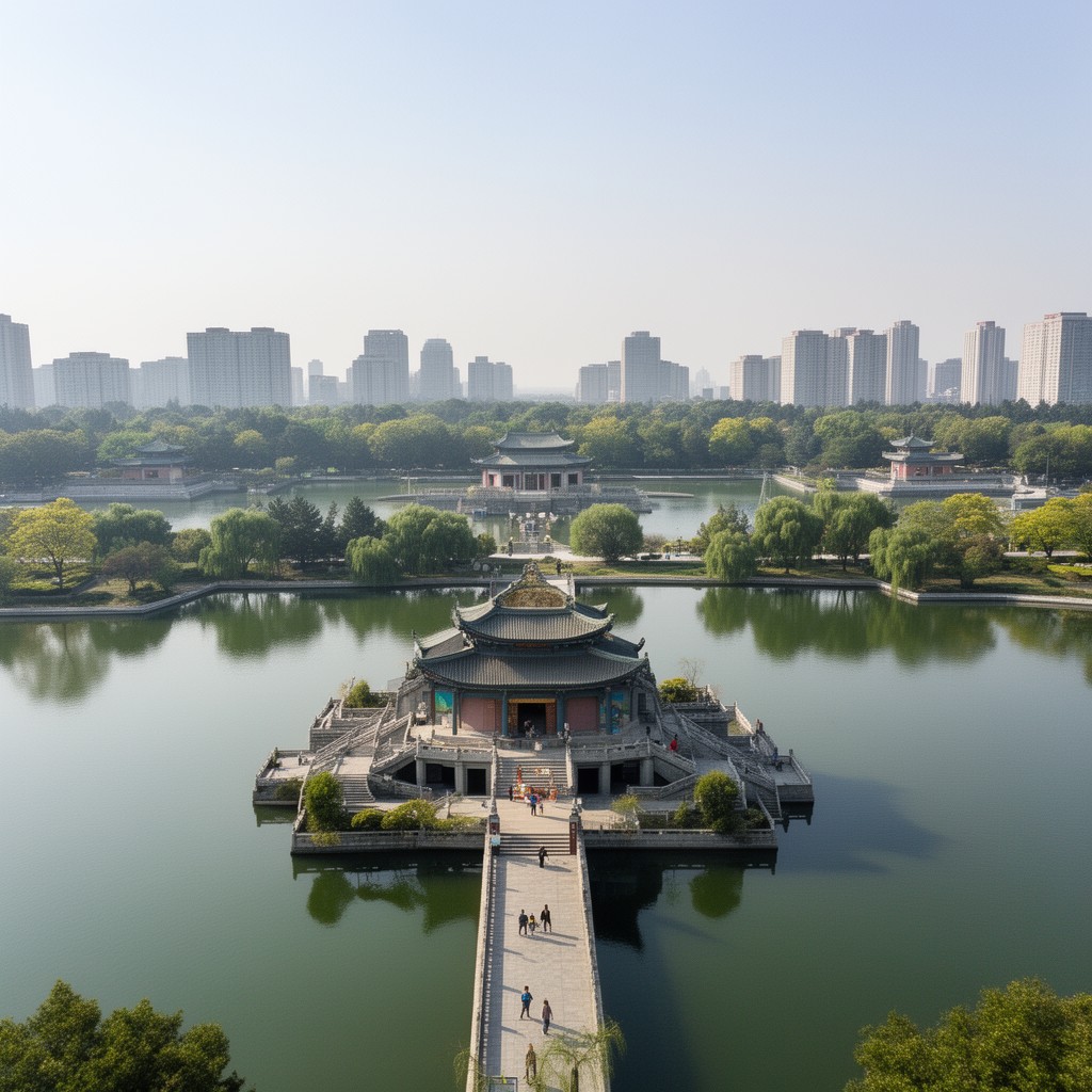 AI-generated illustration of Nanhai Lake