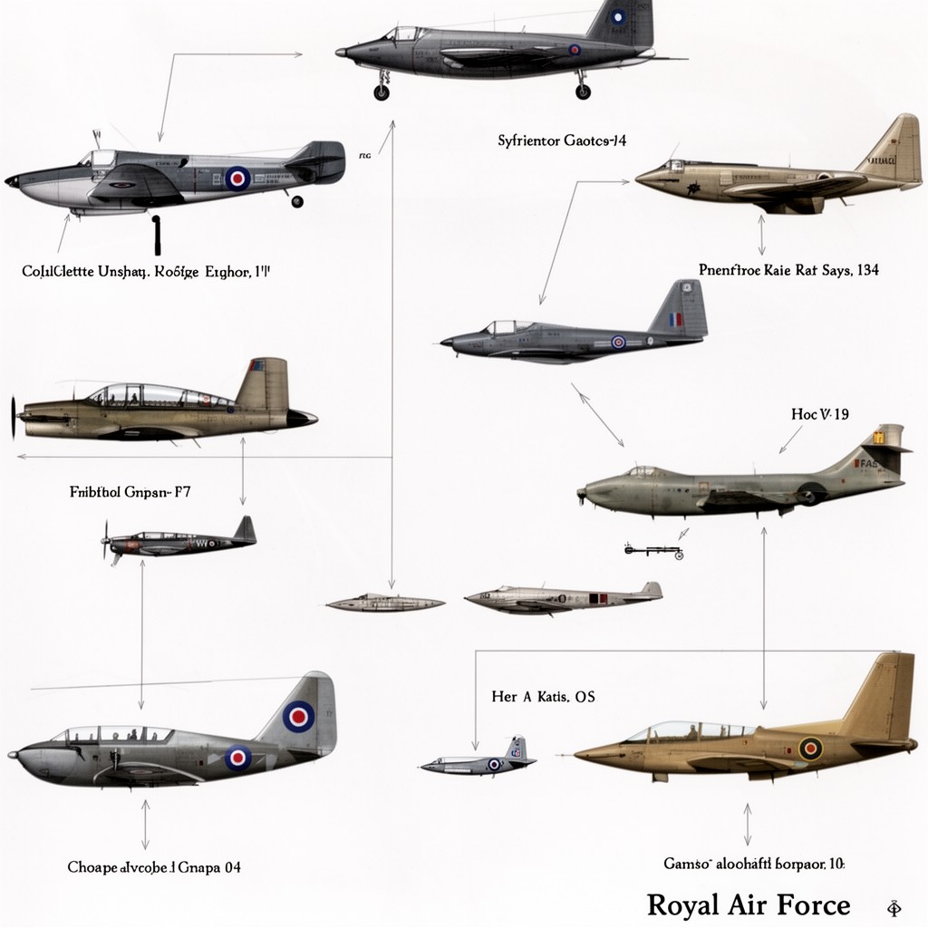AI-generated illustration of Royal Air Force aircraft designation system