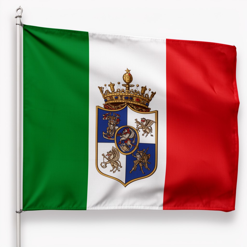 AI-generated illustration of Italian tricolour naval ensign