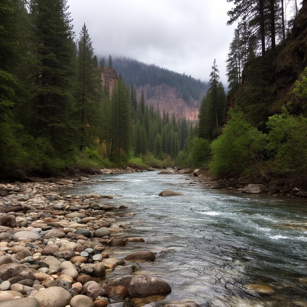 AI-generated illustration of Deschutes River