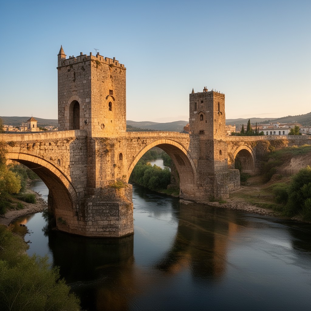 AI-generated illustration of Puente de Alcántara