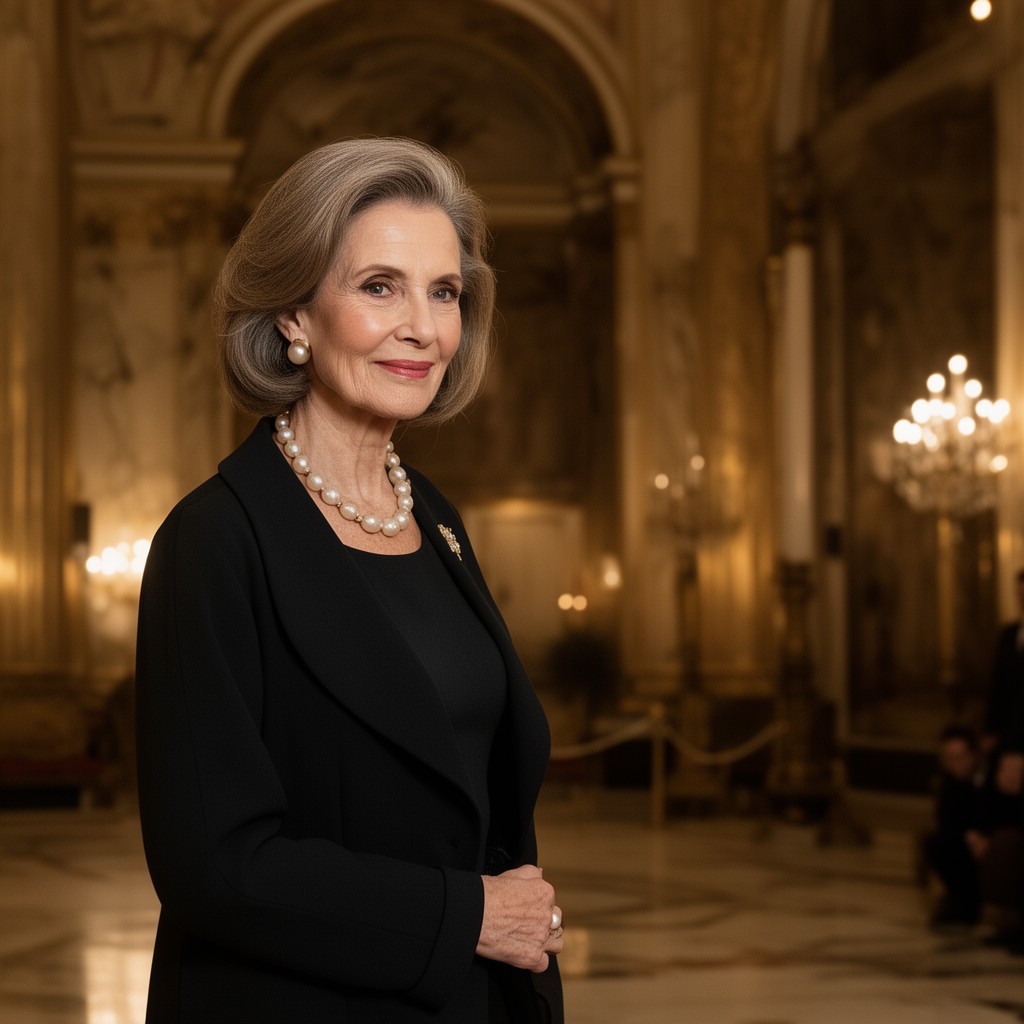 AI-generated illustration of Queen Sofía of Spain