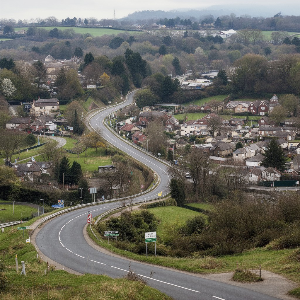 AI-generated illustration of A243 road