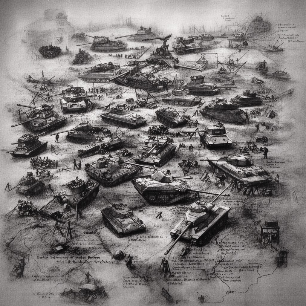 AI-generated illustration of 2nd Panzer Army