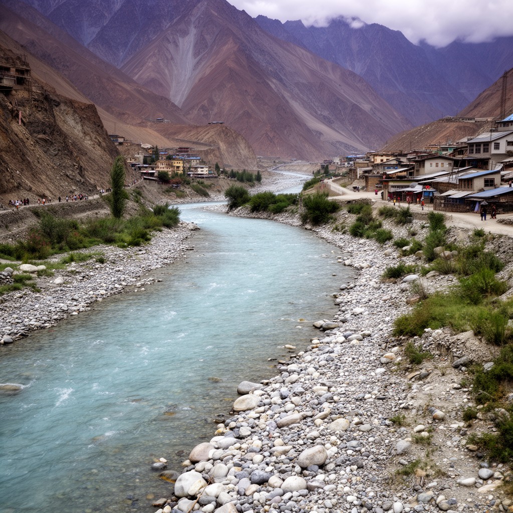 AI-generated illustration of Gilgit River