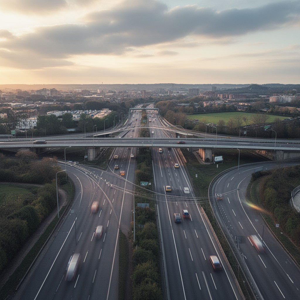 AI-generated illustration of Junction 12 of M60 motorway