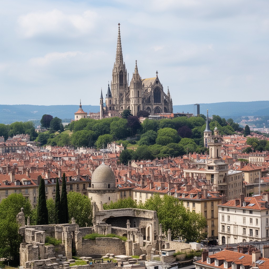 AI-generated illustration of Fourvière Hill