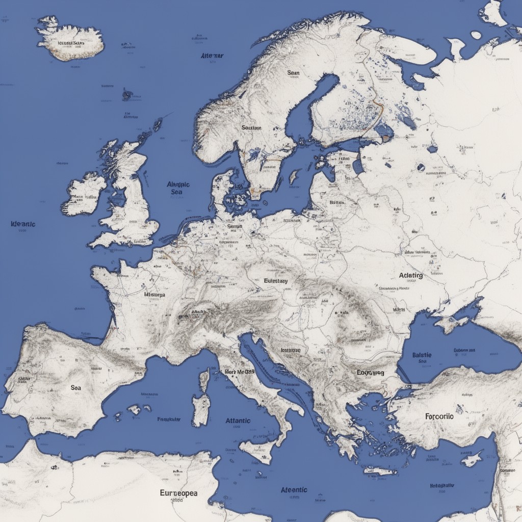 AI-generated illustration of European seas