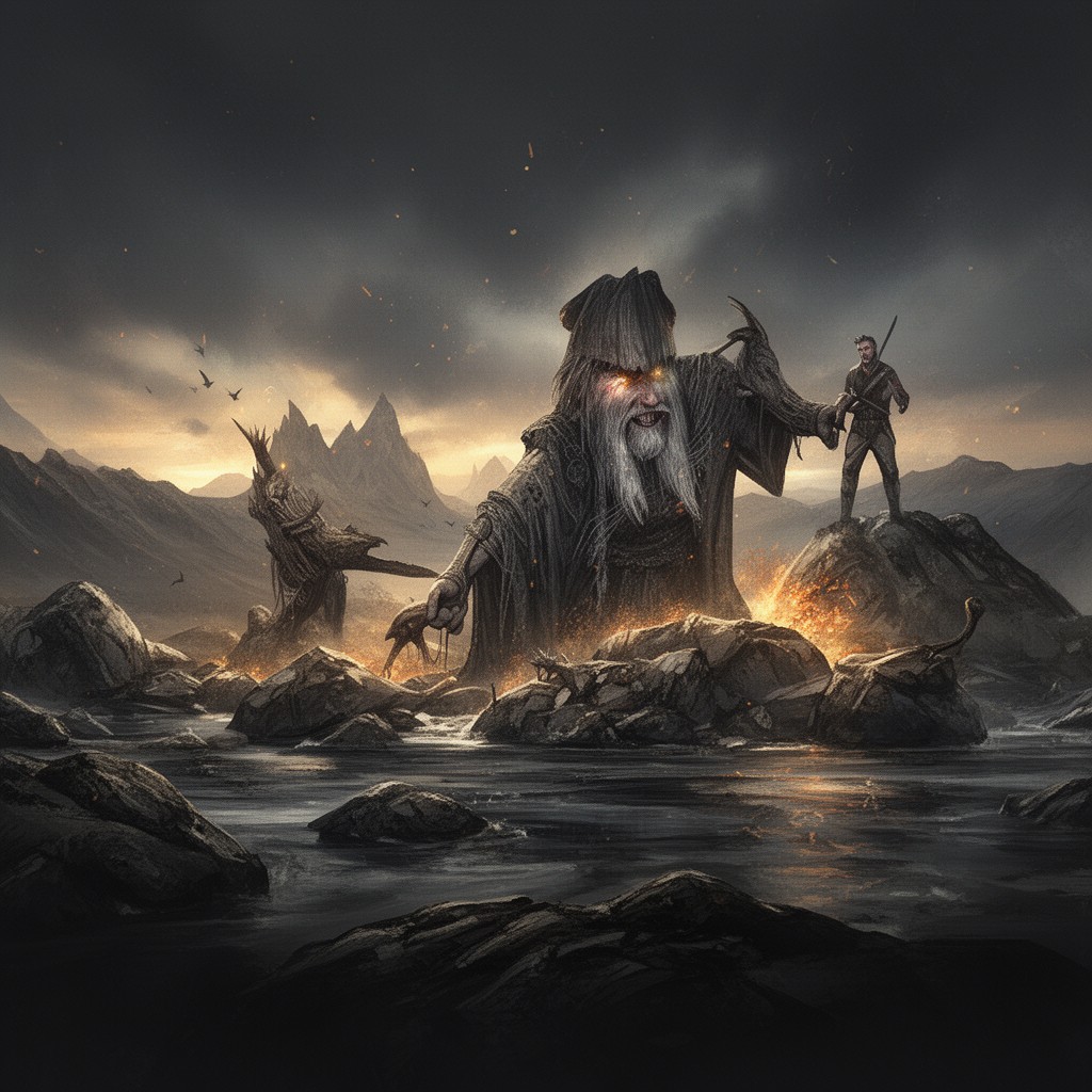 AI-generated illustration of Grettis saga