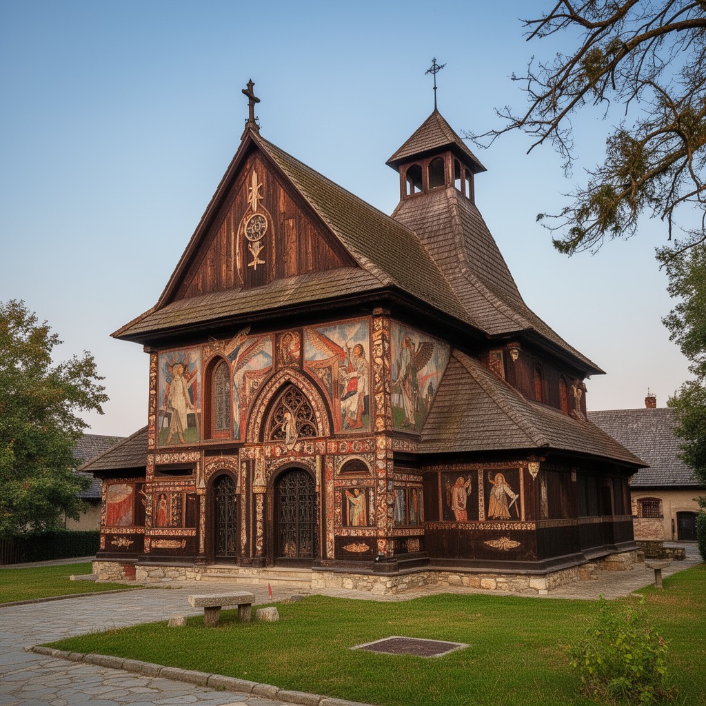 AI-generated illustration of St Michael Archangel Church in Binarowa