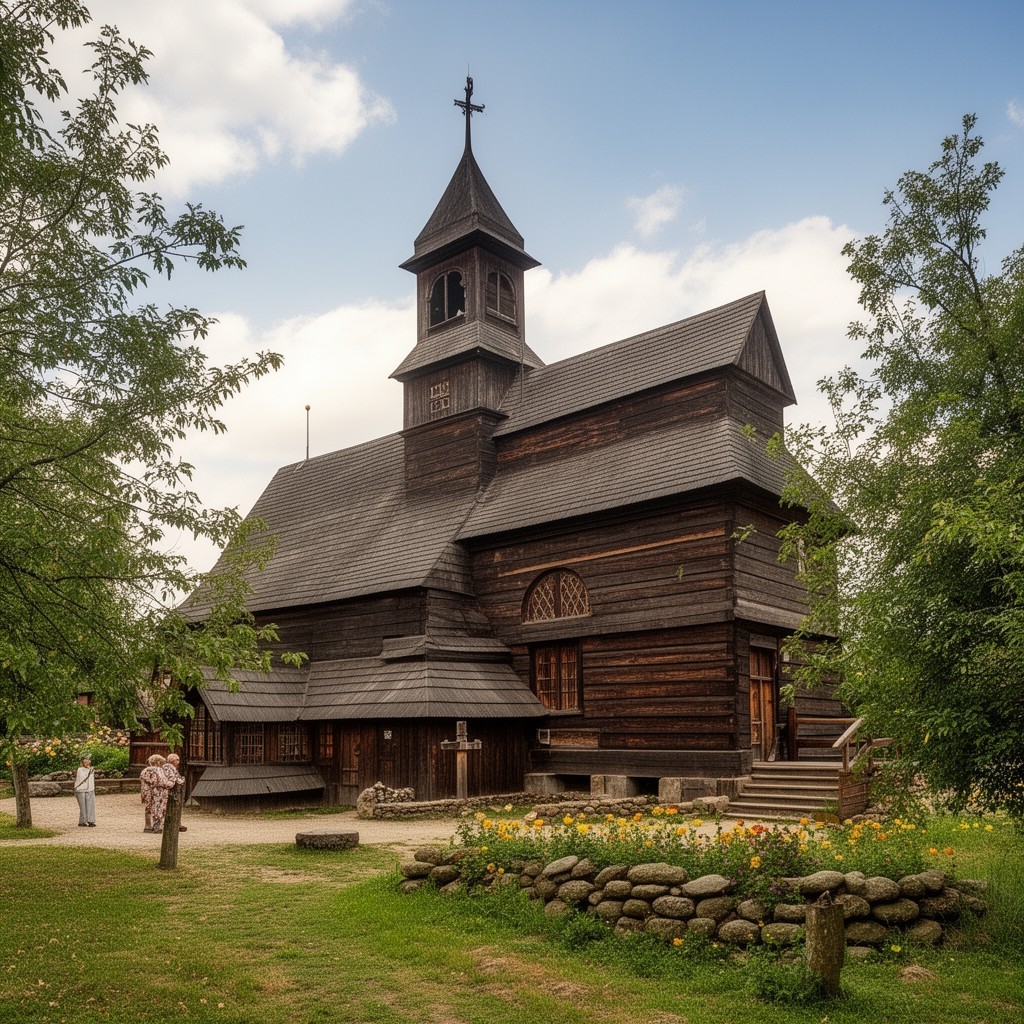 AI-generated illustration of St Leonard Church in Lipnica Murowana