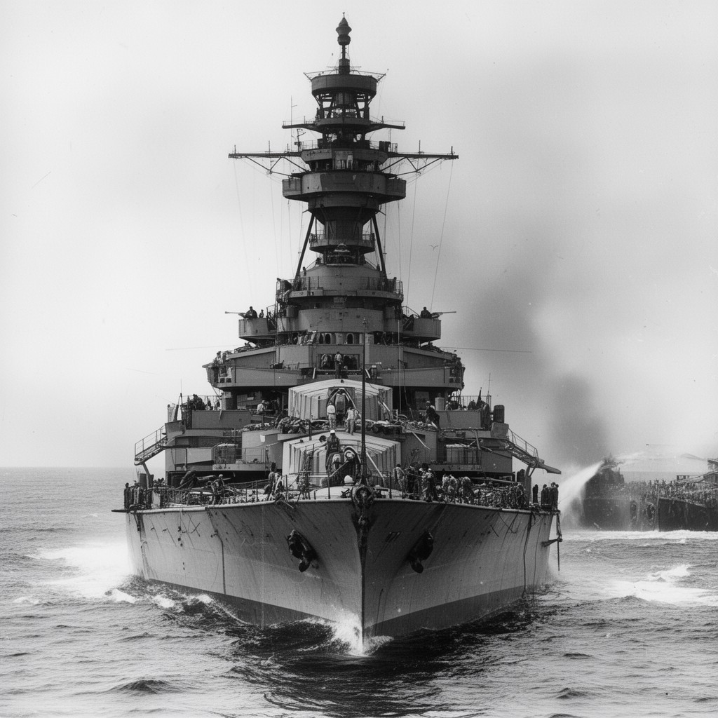 AI-generated illustration of USS Nevada (BB-36)