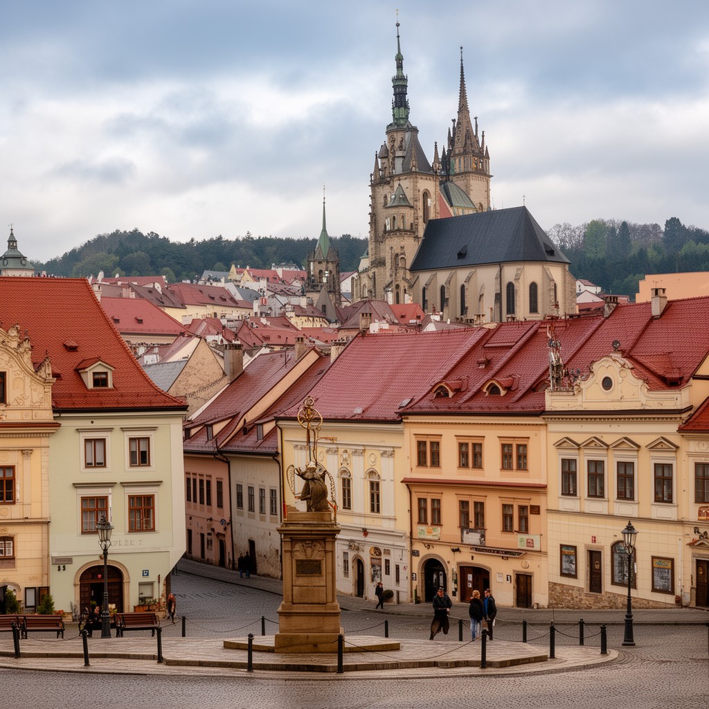 AI-generated illustration of Levoča historic centre