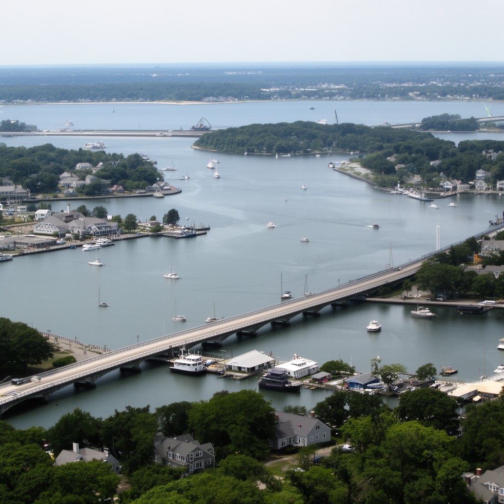 AI-generated illustration of Cape Cod Canal