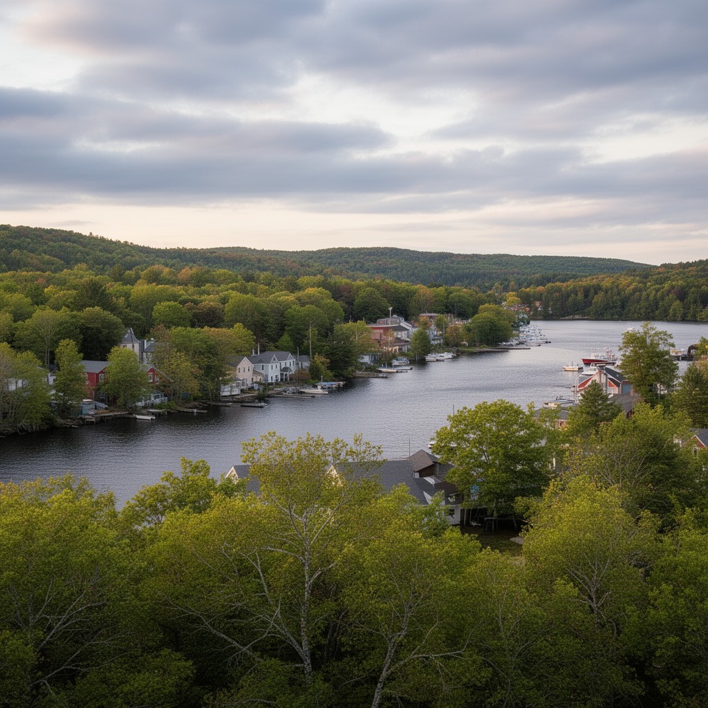AI-generated illustration of Milford, Maine