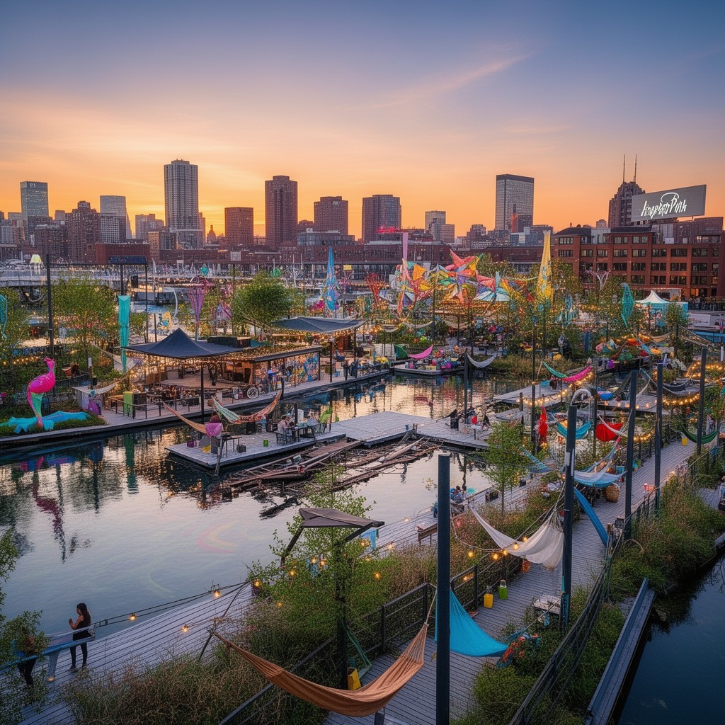 AI-generated illustration of Spruce Street Harbor Park