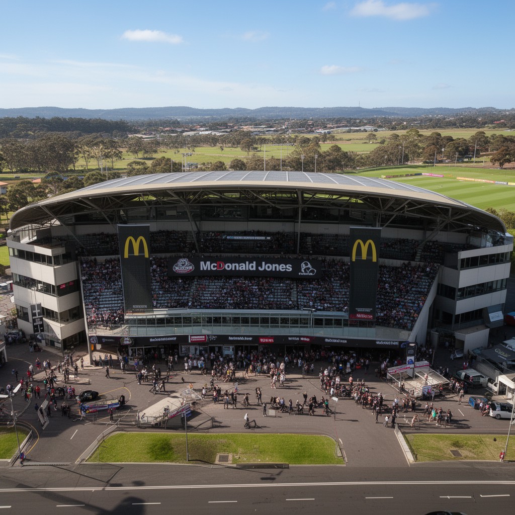 AI-generated illustration of McDonald Jones Stadium