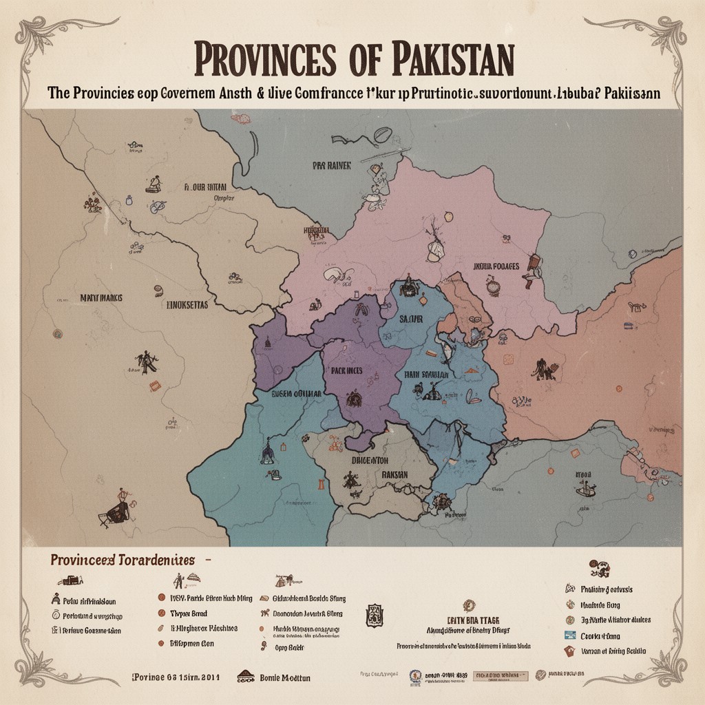 AI-generated illustration of Provinces of Pakistan