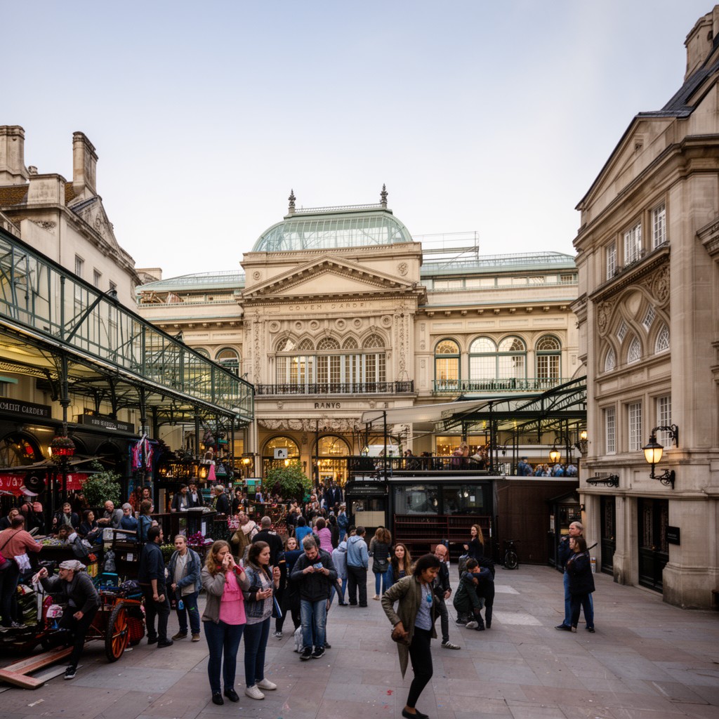 AI-generated illustration of Covent Garden (part)