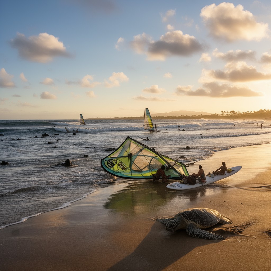 AI-generated illustration of Ho‘okipa Beach