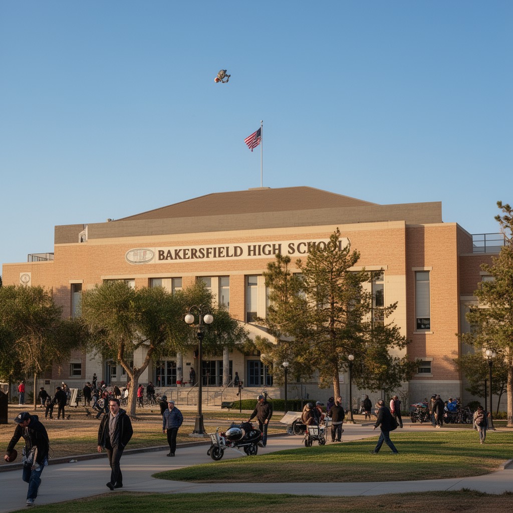 AI-generated illustration of Bakersfield High School
