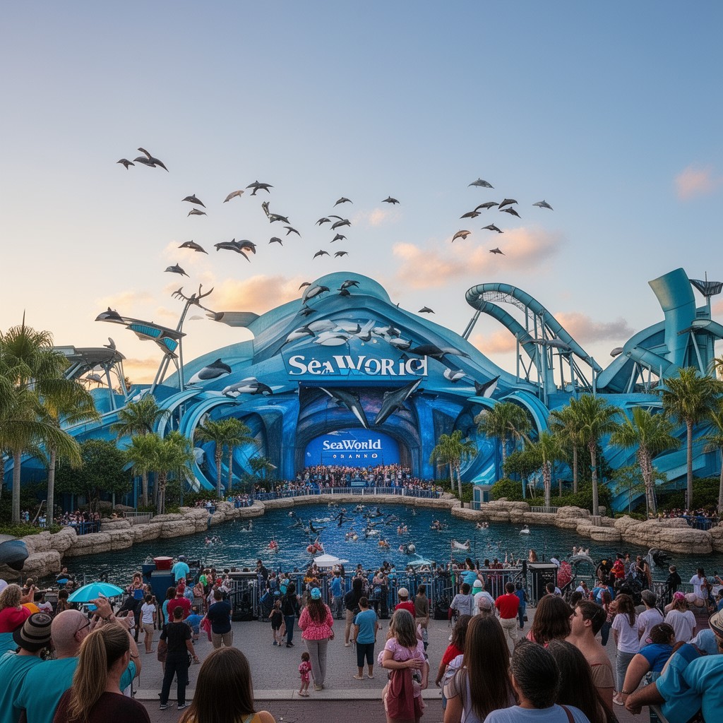 AI-generated illustration of SeaWorld Orlando