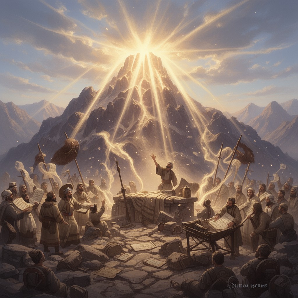 AI-generated illustration of Revelation at Mount Sinai