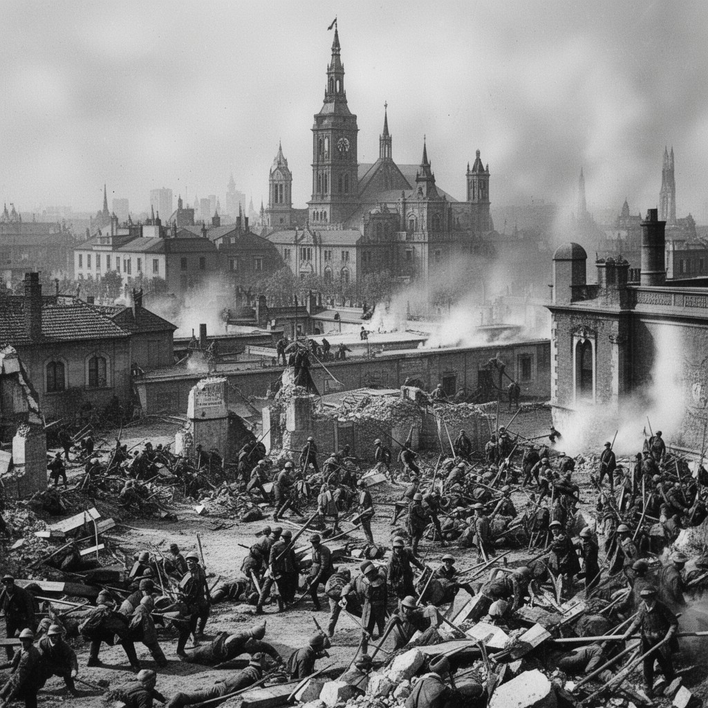 AI-generated illustration of Battle of the University City