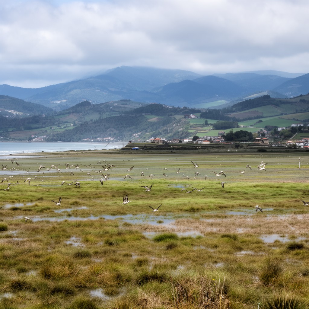 AI-generated illustration of Urdaibai Biosphere Reserve