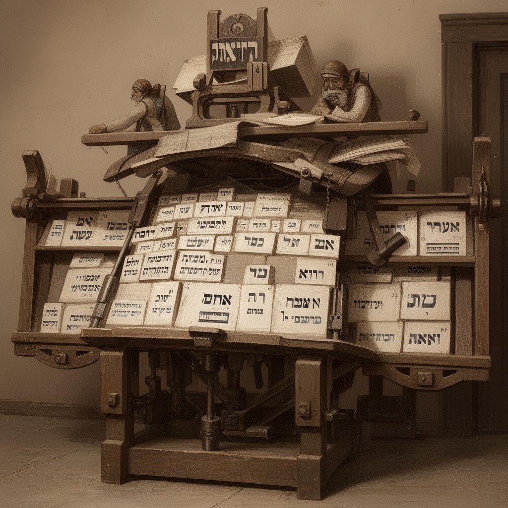 AI-generated illustration of Jewish printing