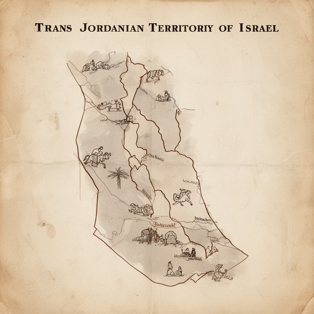 AI-generated illustration of Transjordanian territories of Israel