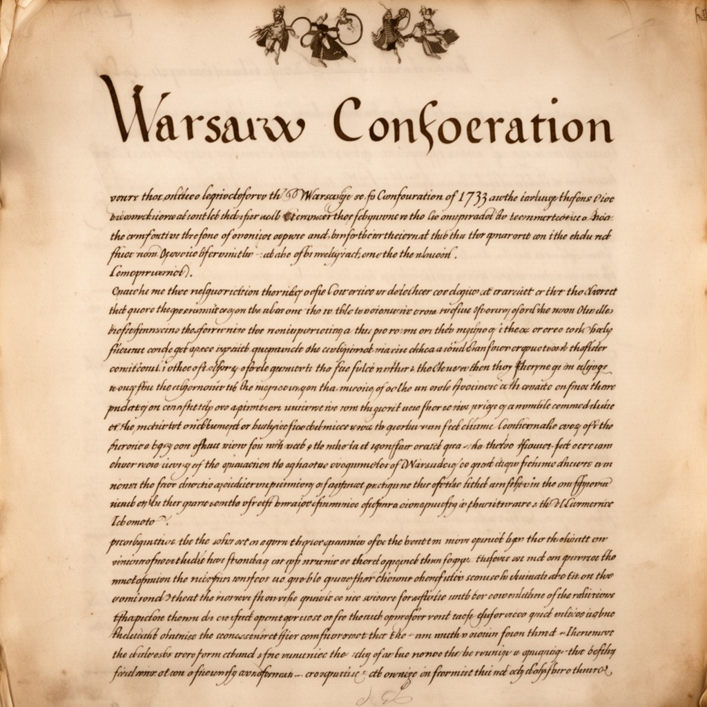 AI-generated illustration of Warsaw Confederation (1573) guaranteeing religious freedoms