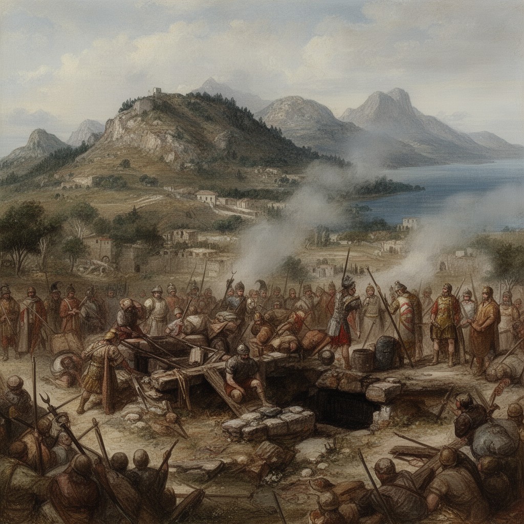 AI-generated illustration of Galilean campaign of Vespasian