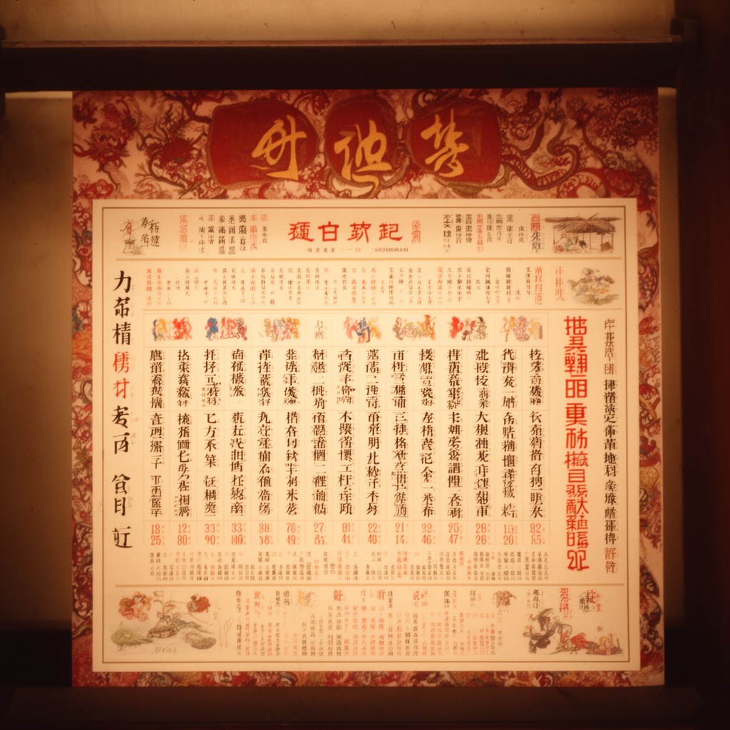 AI-generated illustration of traditional Chinese calendar