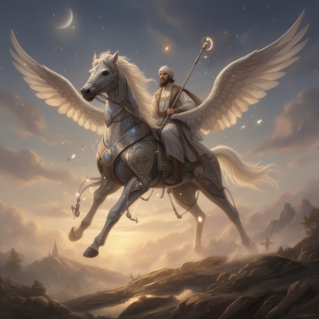 AI-generated illustration of Buraq