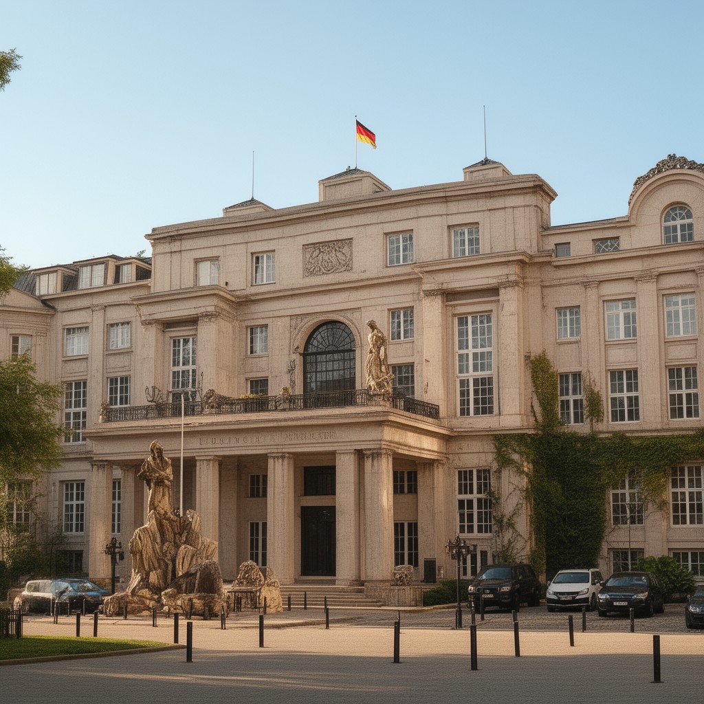 AI-generated illustration of German embassies