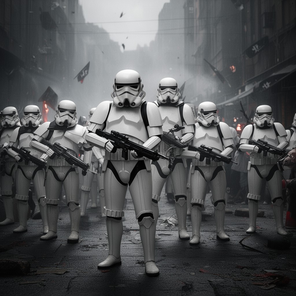 AI-generated illustration of Storm Troopers
