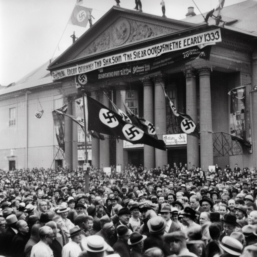 AI-generated illustration of Nazi seizure of power