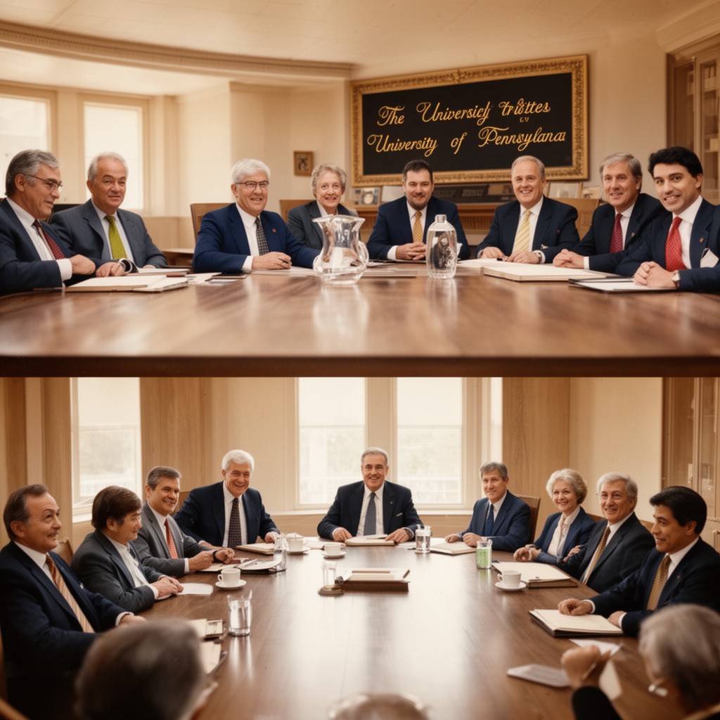 AI-generated illustration of investment committee of the Board of Trustees of the University of Pennsylvania