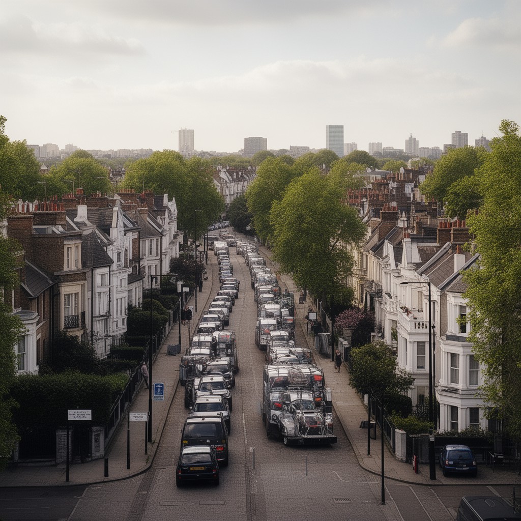 AI-generated illustration of Maida Vale, London, England