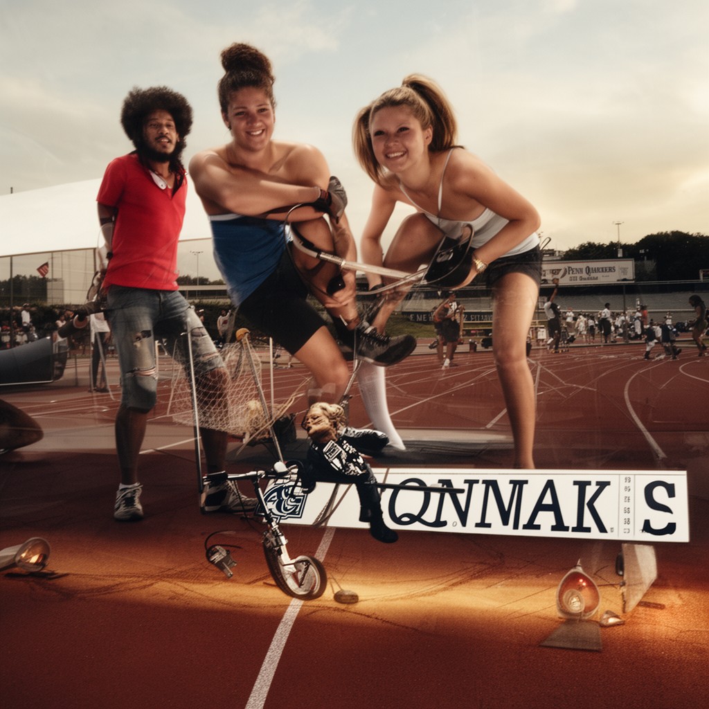 AI-generated illustration of Penn Quakers track and field