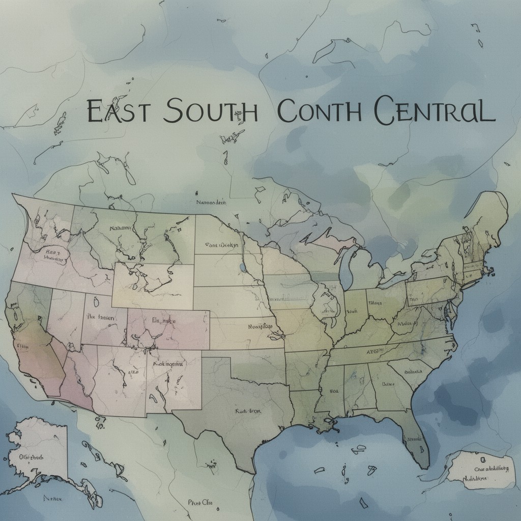 AI-generated illustration of East South Central States