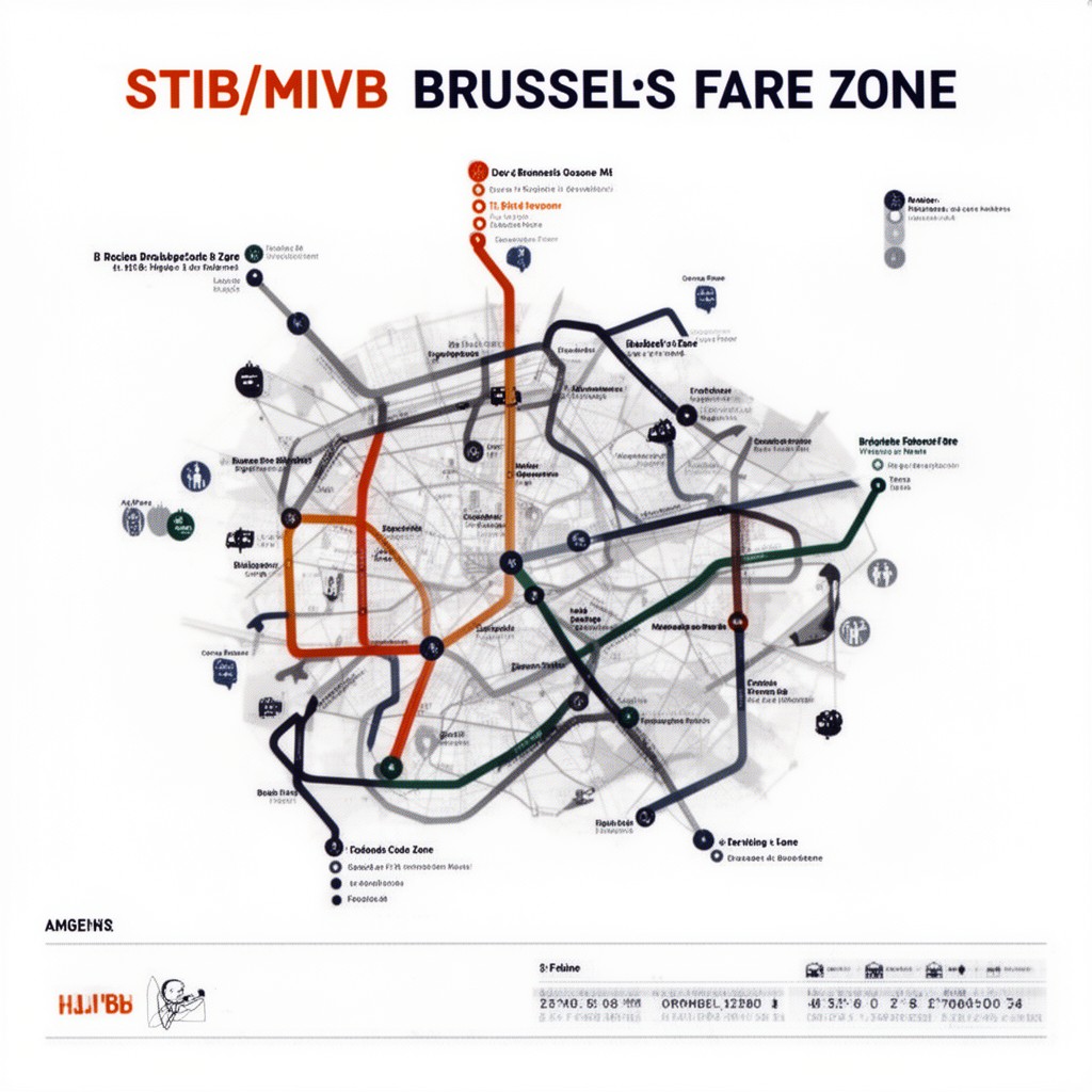 AI-generated illustration of STIB/MIVB Brussels fare zone