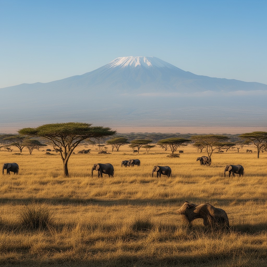 AI-generated illustration of Amboseli National Park