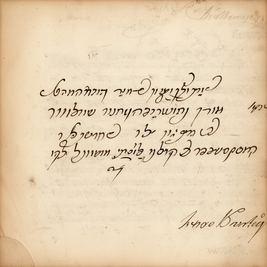 AI-generated illustration of Ashkenazi cursive Hebrew