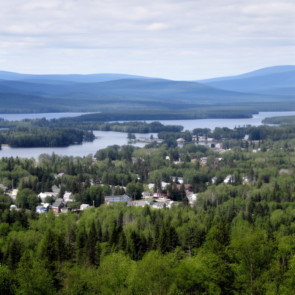 AI-generated illustration of Lincoln, Maine