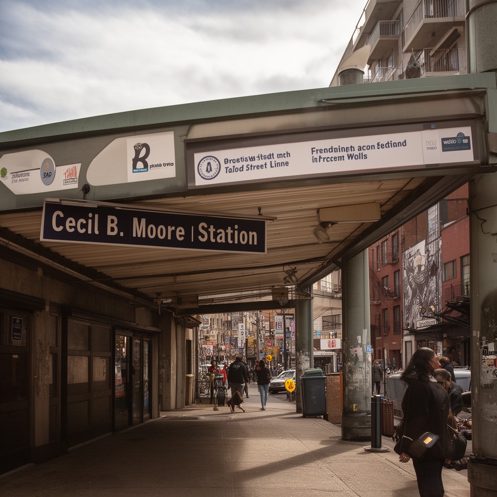 AI-generated illustration of Cecil B. Moore station